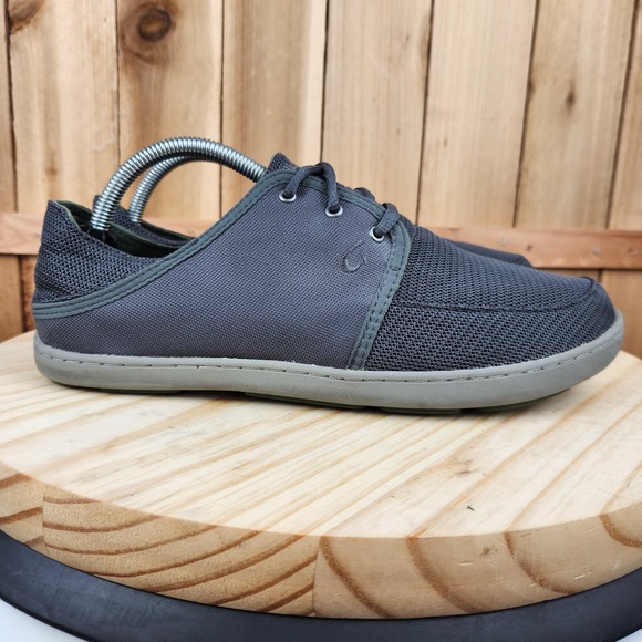 OluKai Nohea Lace Mesh Mens 9 Gray Mesh Slippers Slip On Loafer Sneakers Shoes - Picture 1 of 10